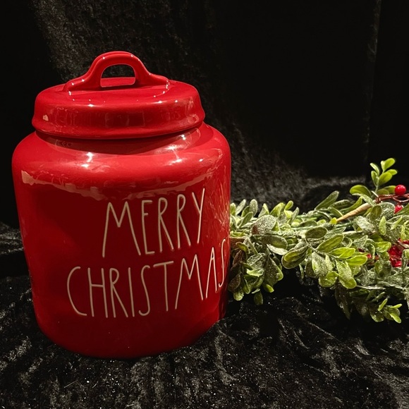 ⭐️BOGO FREE⭐️ Rae Dunn Canisters-red and off-white. VGUC - Picture 4 of 5